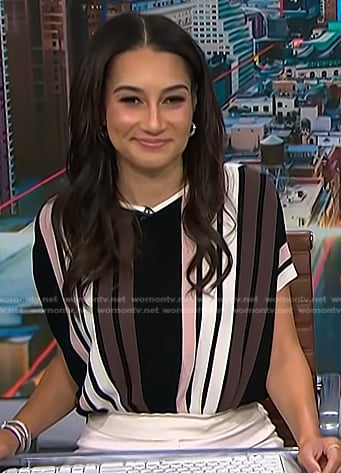 Morgan's stripe knit top on NBC News Daily