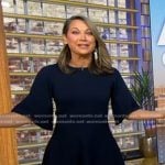 Ginger’s navy flutter sleeve dress on Good Morning America