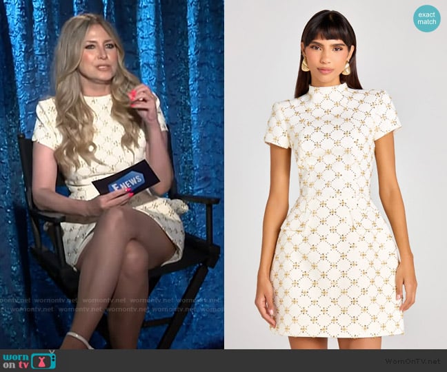 Nadine Merabi Morgan Ivory Dress worn by Nikki Novak on E! News