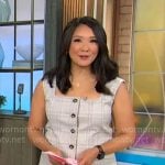 Nancy Chen’s plaid vest top and pants set on CBS Mornings