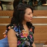 Nancy Chen’s black floral dress on CBS Mornings