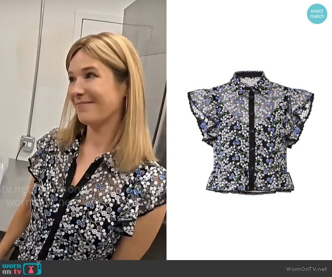 Nanette Lepore Wildflower Top worn by Jackie Kostek on CBS Mornings