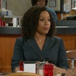 Naomi’s denim blazer dress on Beyond the Gates