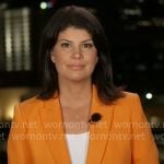 Natalie Brand’s orange blazer on CBS Mornings