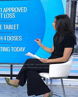 Natalie’s green buckle pumps on Today