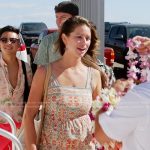 Nia’s printed square neck mini dress on The Valley