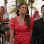 Nia’s red floral print mini dress on The Valley