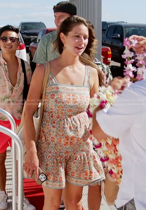 Nia’s printed square neck mini dress on The Valley