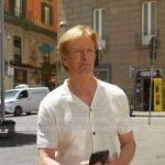 Nick’s crochet button down shirt in Italy on The Bold and the Beautiful