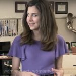 Nicole Sganga’s purple knit top on CBS Mornings