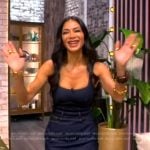 Nicole Scherzinger’s denim square neck dress on The View