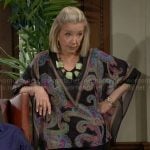 Nikki’s paisley print v-neck top on The Young and the Restless