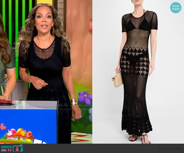Nili Lotan Yoko Open-Knit Maxi Dress worn by Sunny Hostin on The View
