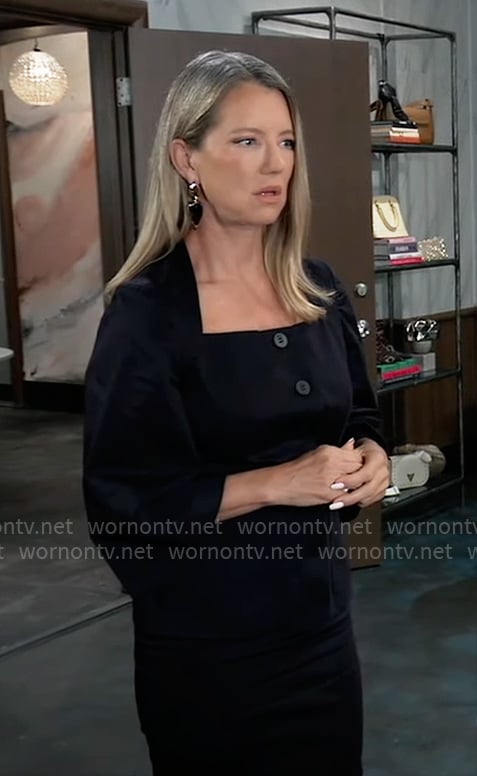 Nina’s square-neckline jacket on General Hospital