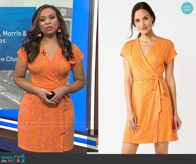 Nine West Dolman Sleeve Wrap Dress worn by Adelle Caballero on Today