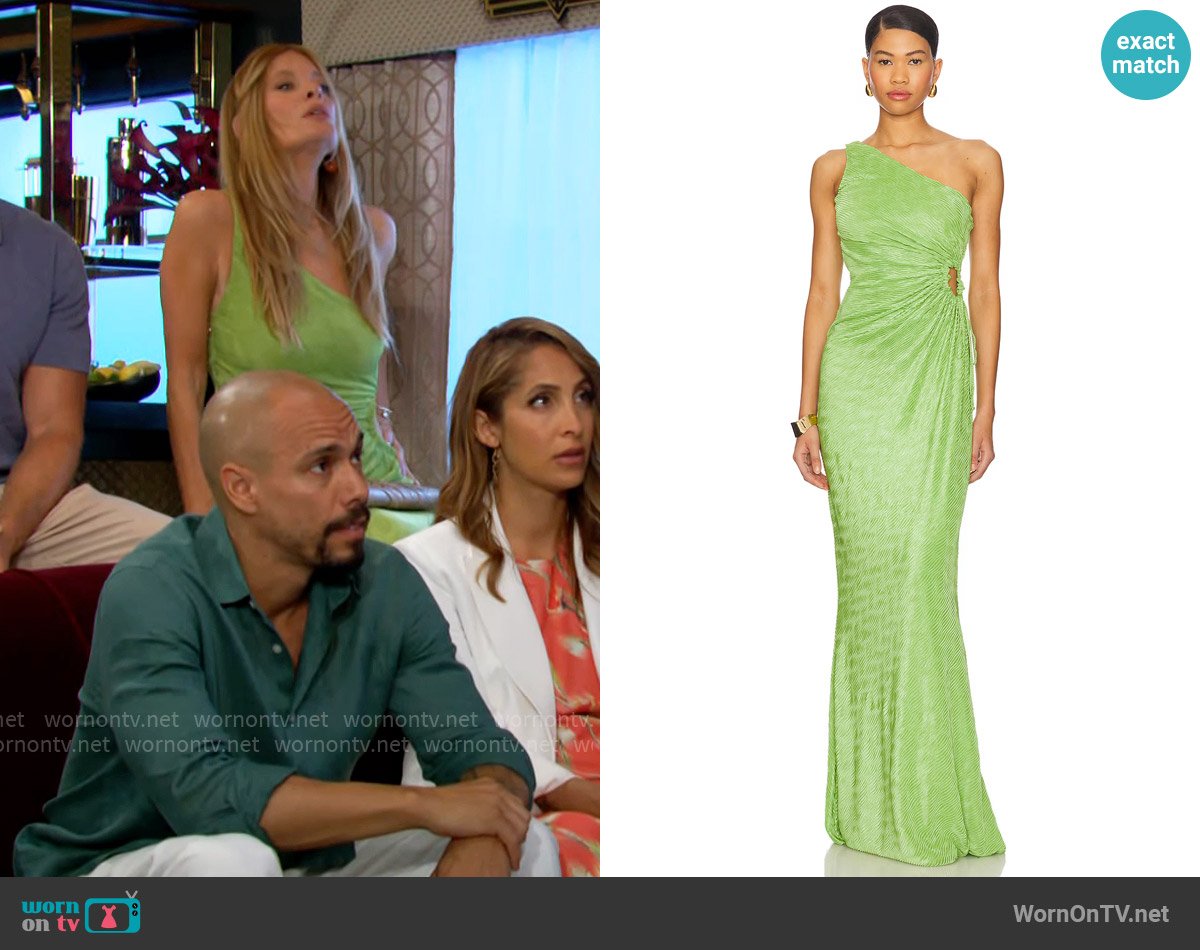 Nookie Mirage Gown in Matcha worn by Phyllis Summers (Michelle Stafford) on The Young and the Restless