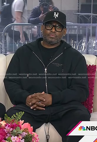 Omar Epps's black zip hoodie on Today
