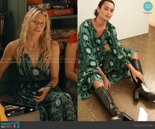 Omika Emerald Midi Dress worn by Caroline Sinclair (Mamie Gummer) on We Were Liars
