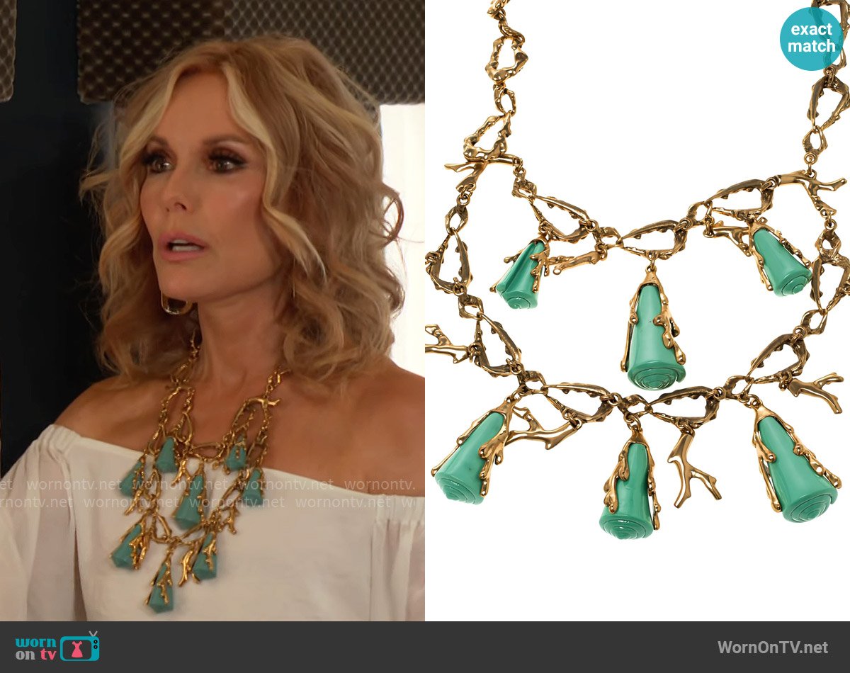 Oscar de la Renta Two Tier Necklace worn by Lauren Fenmore (Tracey Bregman) on The Young and the Restless
