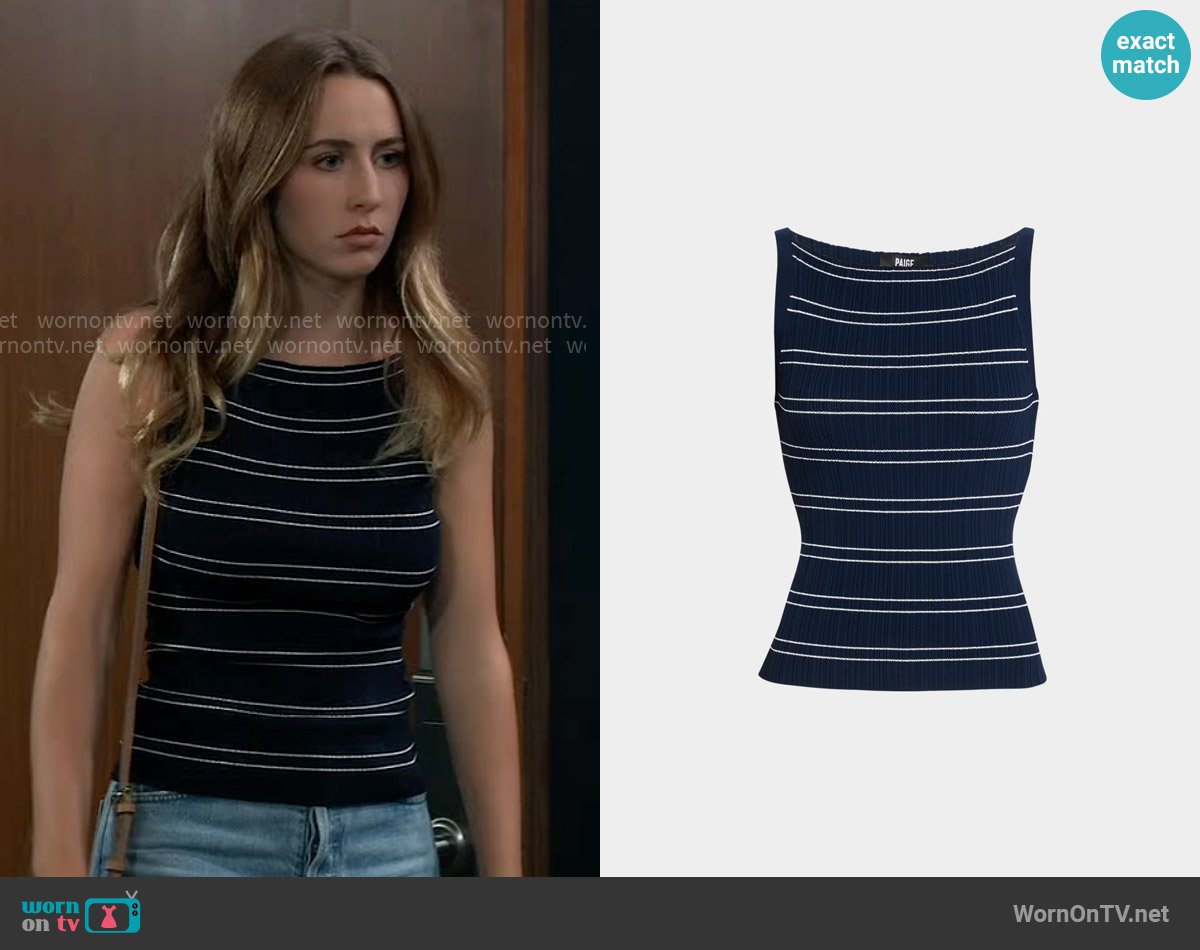 Paige Yuelia Knit Tank Top worn by Josslyn Jacks (Eden McCoy) on General Hospital