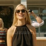 Penny’s black cropped halter top on We Were Liars
