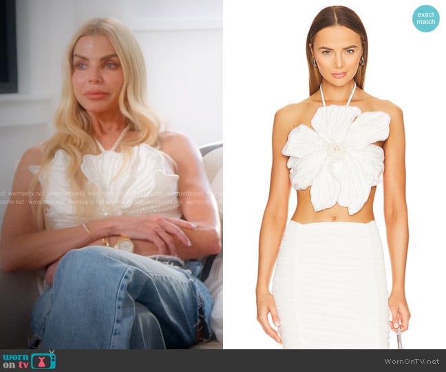 PatBO Flower Top worn by Alexia Echevarria (Alexia Echevarria) on The Real Housewives of Miami