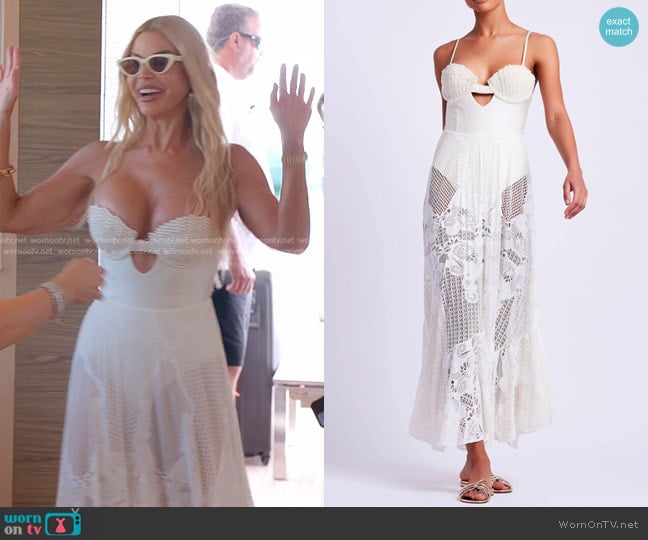 Patbo Pearl Beaded Bustier Beach Dress worn by Alexia Echevarria (Alexia Echevarria) on The Real Housewives of Miami