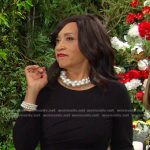 Paulina’s black pleated sheath dress on Days of our Lives