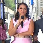 Laura’s pink sleeveless knit midi dress on Today