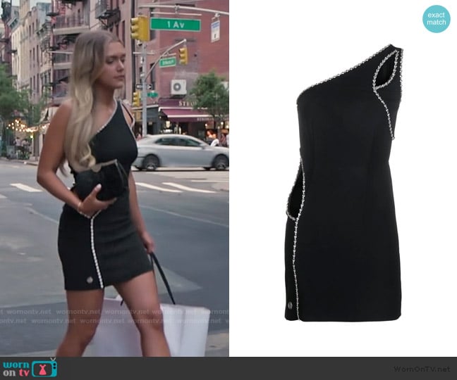 Philipp Plein Crystal Embellished Asymmetrical Mini Dress