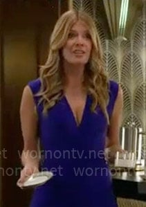 Phyllis's blue v-neck maxi dress on The Young and the Restless