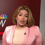 Gilma Avalos’s pink satin blazer on NBC News Daily