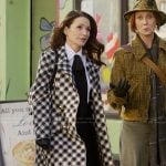 Charlotte’s check print coat on And Just Like That