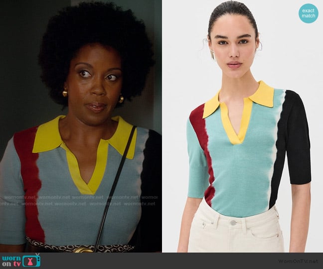 Prabal Gurung Color Blocked Short Sleeve Polo