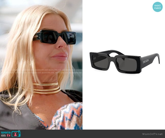 Prada 52MM Rectangular Sunglasses worn by Alexia Echevarria (Alexia Echevarria) on The Real Housewives of Miami