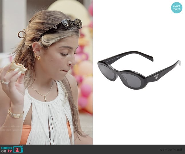 Prada 56mm Oval Sunglasses worn by Gia Giudice on Next Gen NYC