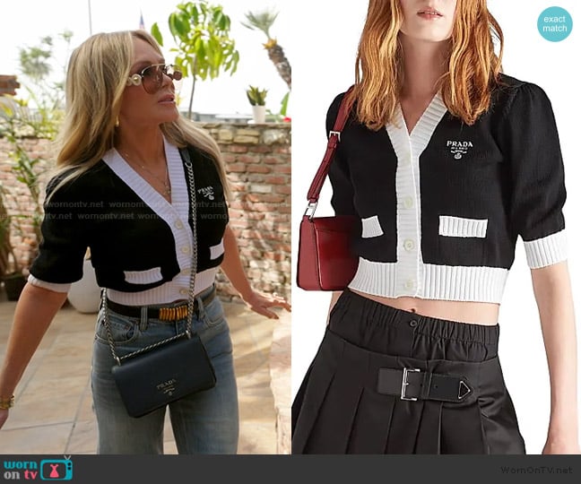 Prada Cropped Cotton Cardigan worn by Tamra Judge on The Real Housewives of Orange County
