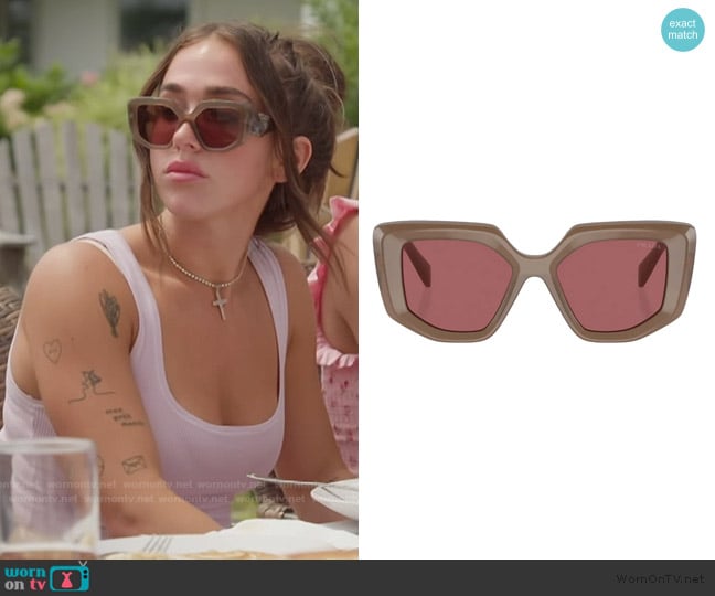 Prada Prada PR 14ZS oversize frame sunglasses worn by Ariana Biermann on Next Gen NYC