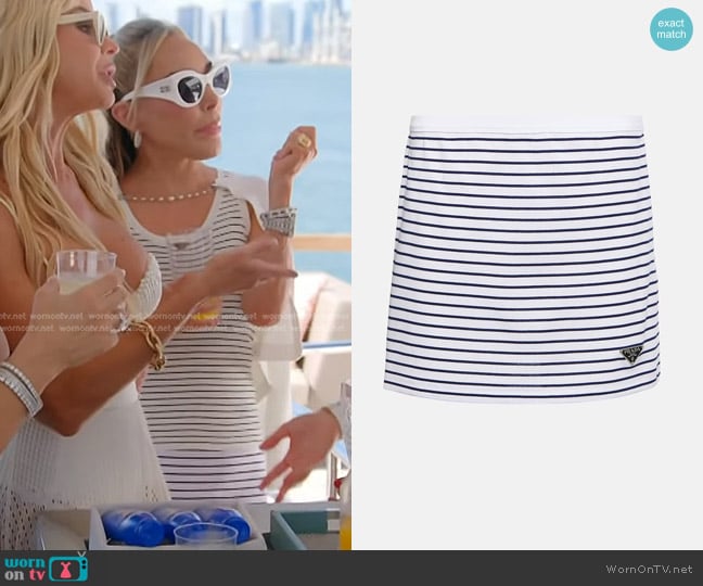 Prada Striped Jersey Miniskirt worn by Marysol Patton (Marysol Patton) on The Real Housewives of Miami