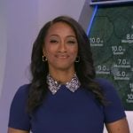 Brittany's blue print collared dress on Good Morning America