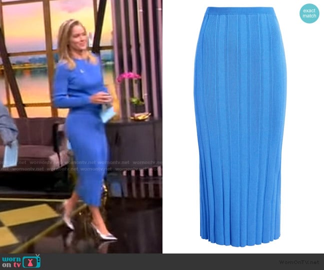 Proenza Schouler Ryanne Column Rib Skirt worn by Sara Haines on The View