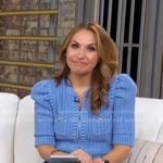 Lori’s blue puff short sleeve cardigan on Good Morning America