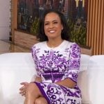 Linsey’s white and purple print dress on Good Morning America