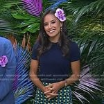 Kaylee’s green geometric print skirt on Today
