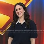 Rachel Brosnahan’s navy polo on Today
