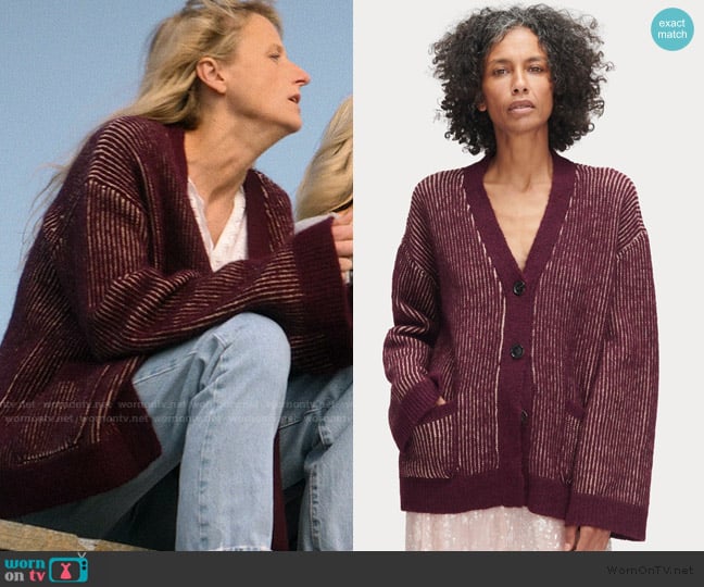 Rachel Comey Ribbed Cardigan worn by Caroline Sinclair (Mamie Gummer) on We Were Liars