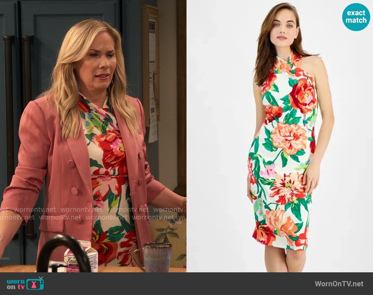 RACHEL Rachel Roy Harland Floral-print Midi Dress In Punch Floral worn by Leanne Murphy (Leanne Morgan) on Leanne