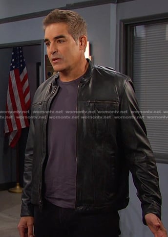 Rafe's black leather jacket on Days of our Lives