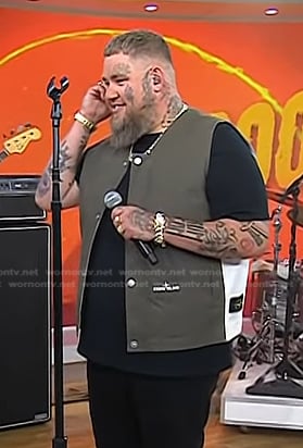 Rag'n'Bone Man's military green vest on Today