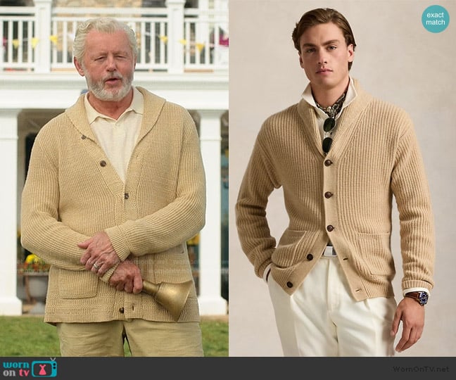 Ralph Lauren Textured Wool-Cashmere Shawl Cardigan worn by Harris (David Morse) on We Were Liars